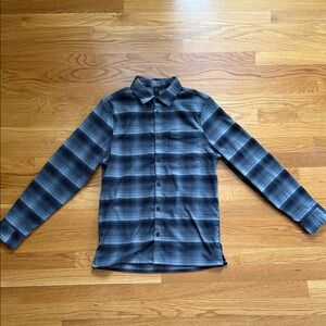 Lululemon Black Grey Flannel XS Plaid Shirt